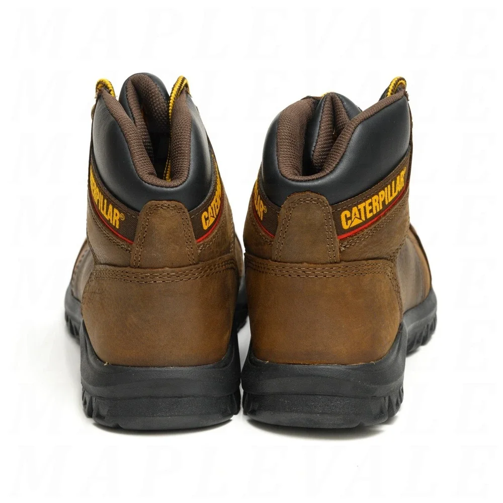 CAT Caterpillar Outline ST Steel Toe Work Boot Men's Sz 7 P90803 Seal Brown NEW